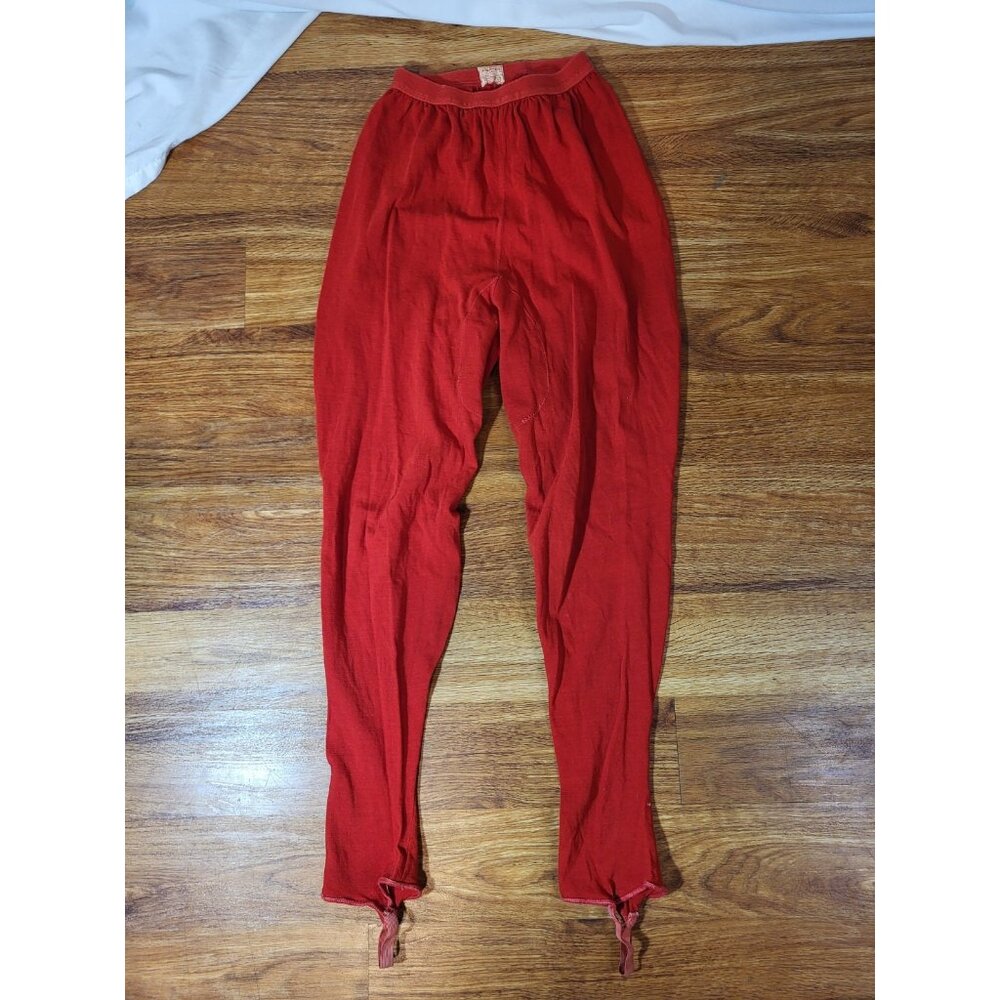Vtge 1950s Duofold Womens Size 14  Kumfortite Wool‎ Blend Red Stirrup Pants Read